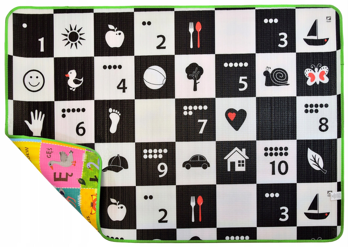 CHESSBOARD FOAM MAT Polish ALPHABET 120x180x1CM DOUBLE-SIDED LARGE THICK Brand Humbi