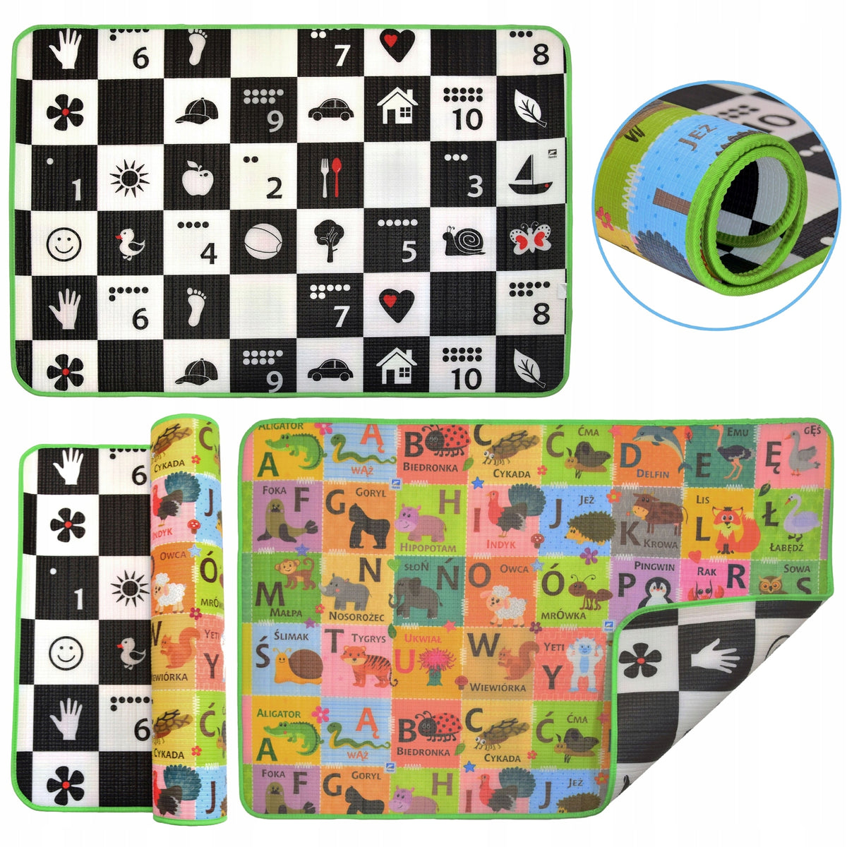 CHESSBOARD FOAM MAT Polish ALPHABET 150 x 100 CM THICK XL