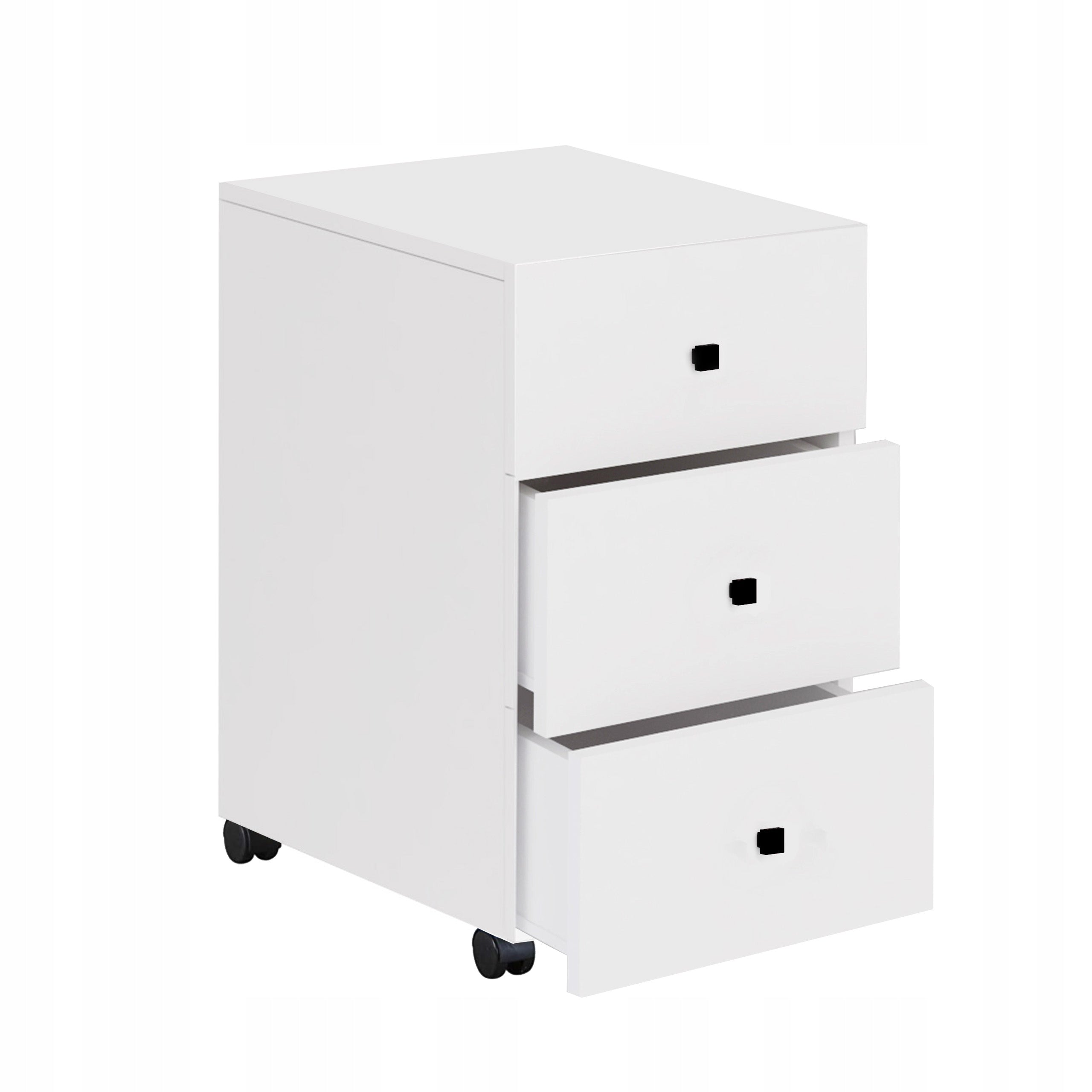 CHEST OF DRAWERS AUXILIARY CONTAINERS THREE DRAWERS ON WHEELS KLARA WHITE BLACK