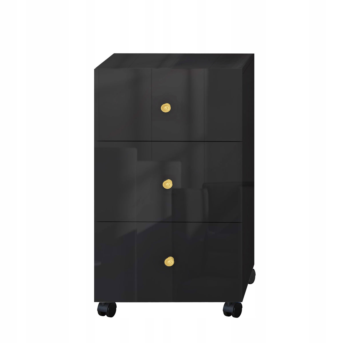 CHEST OF DRAWERS ON WHEELS AUXILIARY DRAWERS KLARA 3S BLACK GLOSS Brand Sarano