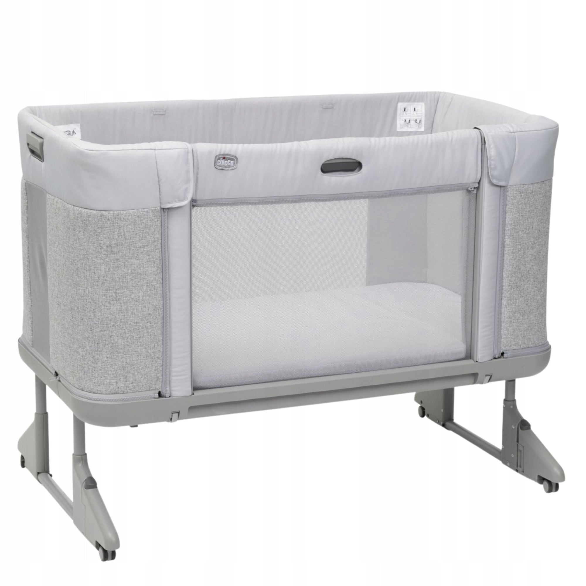 CHICCO NEXT2ME FOREVER ASH GREY CROSS COLLECTION - 3in1 COT