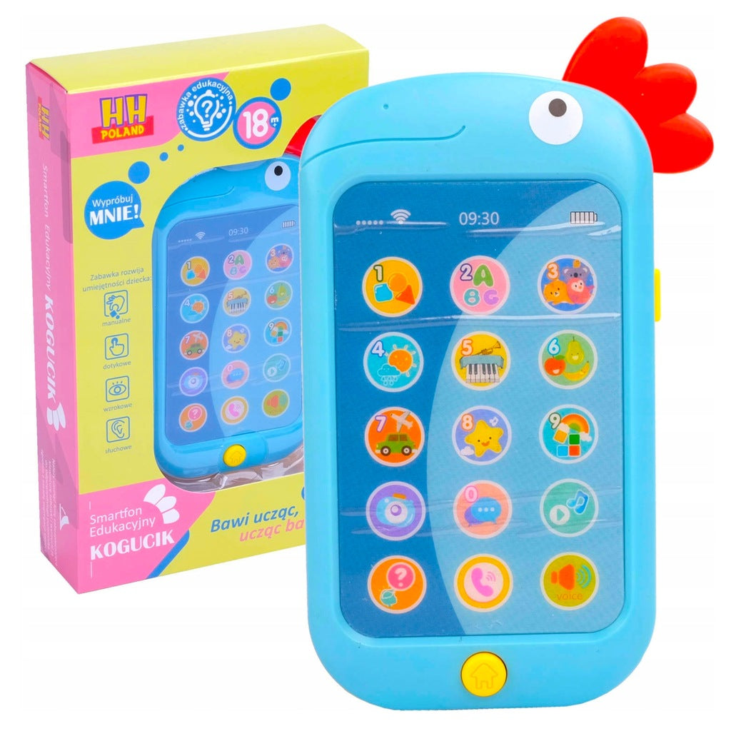 CHILD PHONE INTERACTIVE EDUCATIONAL SPEAKS in Polish SINGS SONGS Kid's age 12+ months