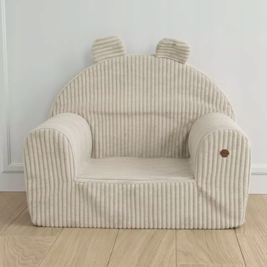 CHILD SEAT Pouf Foam Baby Sofa Corduroy Light Beige Packaging status original