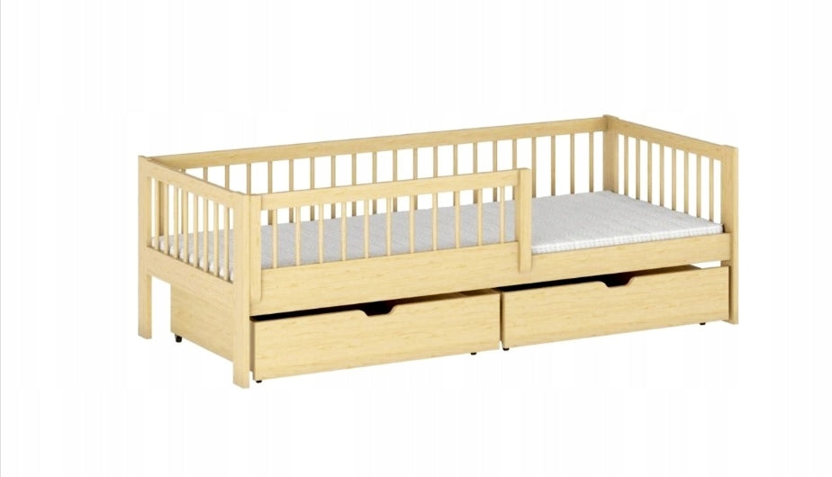 CHILDREN'S BED WITH BARRIER EDGAR 80X180 PINE DRAWER COT 180X80 Manufacturer code 7080