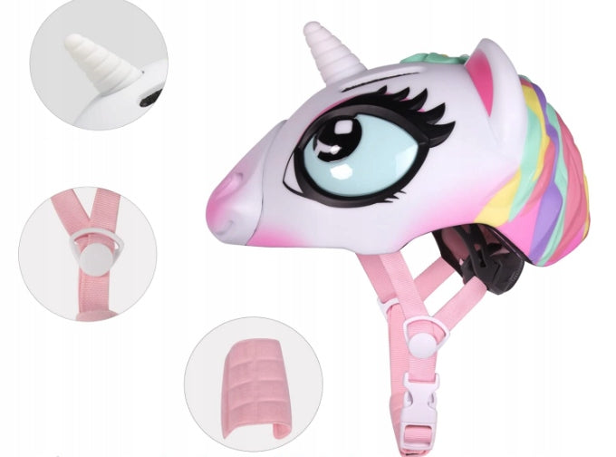 CHILDREN'S BICYCLE HELMET UNICORN PINK WHITE HELMET FOR SCOOTER BIKE Brand Pan i Pani Gadżet