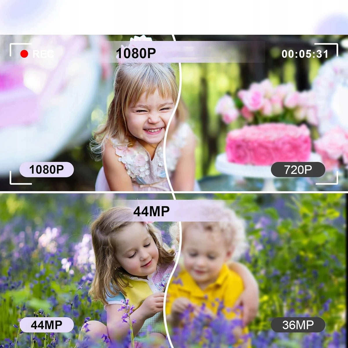 CHILDREN'S CAMERA 32GB SELFIE HD 1080P 44MP 16X PURPLE Manufacturer code BU04