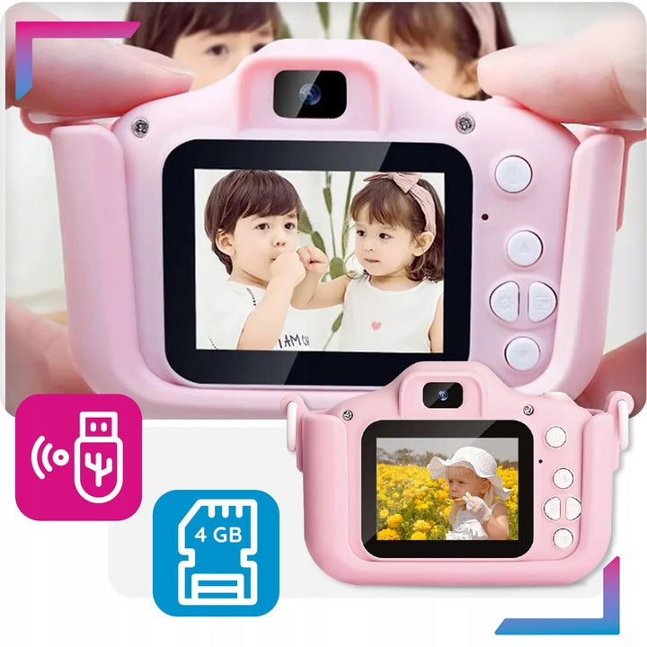CHILDREN'S CAMERA DIGITAL BABY + 4GB card pink kitten Manufacturer code Aparat kamera