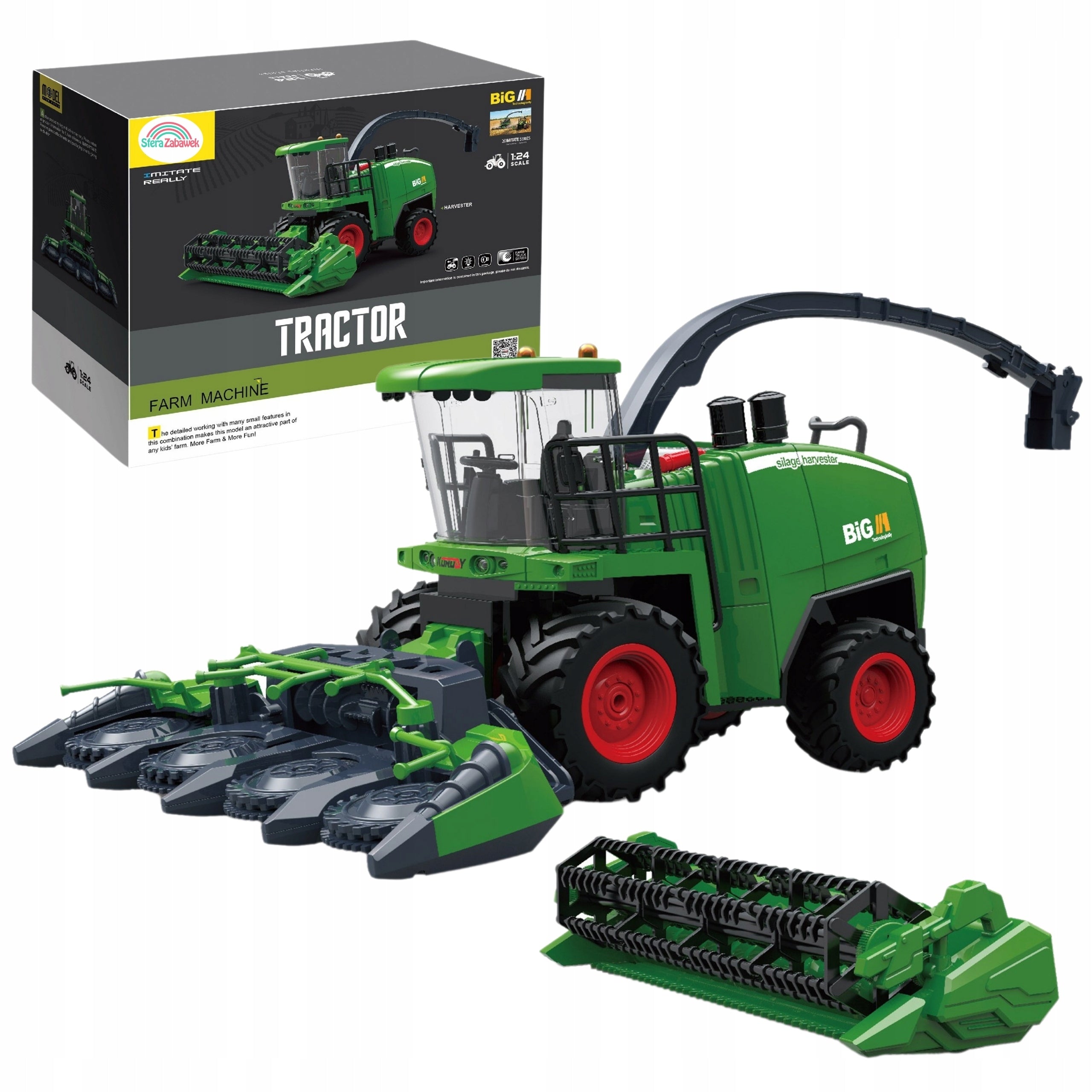 CHILDREN'S COMBINE HARVESTER 2IN1 FOR CORN MOVABLE HEADER DRIVE Interactive