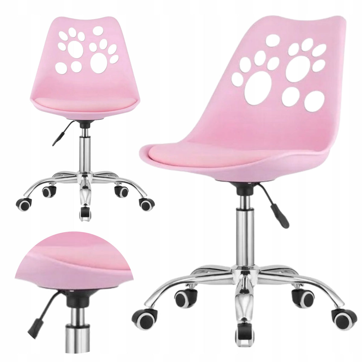 CHILDREN'S DESK SWIVEL CHAIR CHILDREN'S CHAIR Adjustable Pink CAT