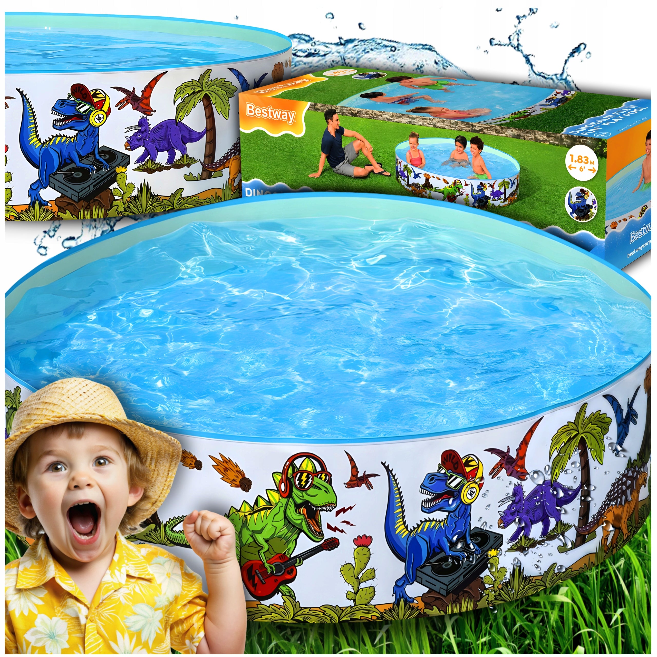 CHILDREN'S GARDEN EXPANSION POOL BESTWAY FOR CHILDREN LARGE ROUND 183X38CM