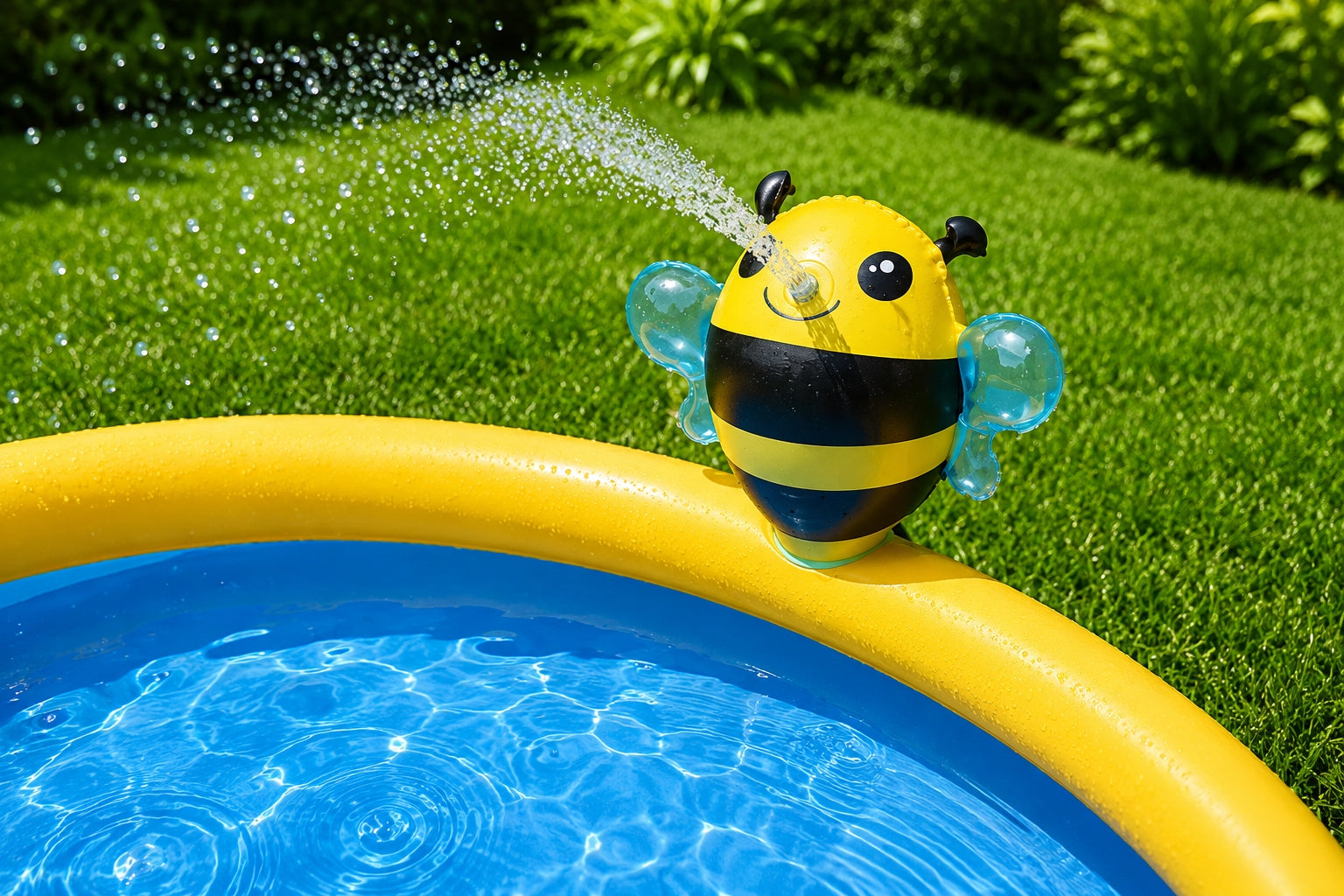 CHILDREN'S GARDEN POOL INFLATABLE CIRCLE WITH SHOWER BEE 150x42 CM Volume 457 l