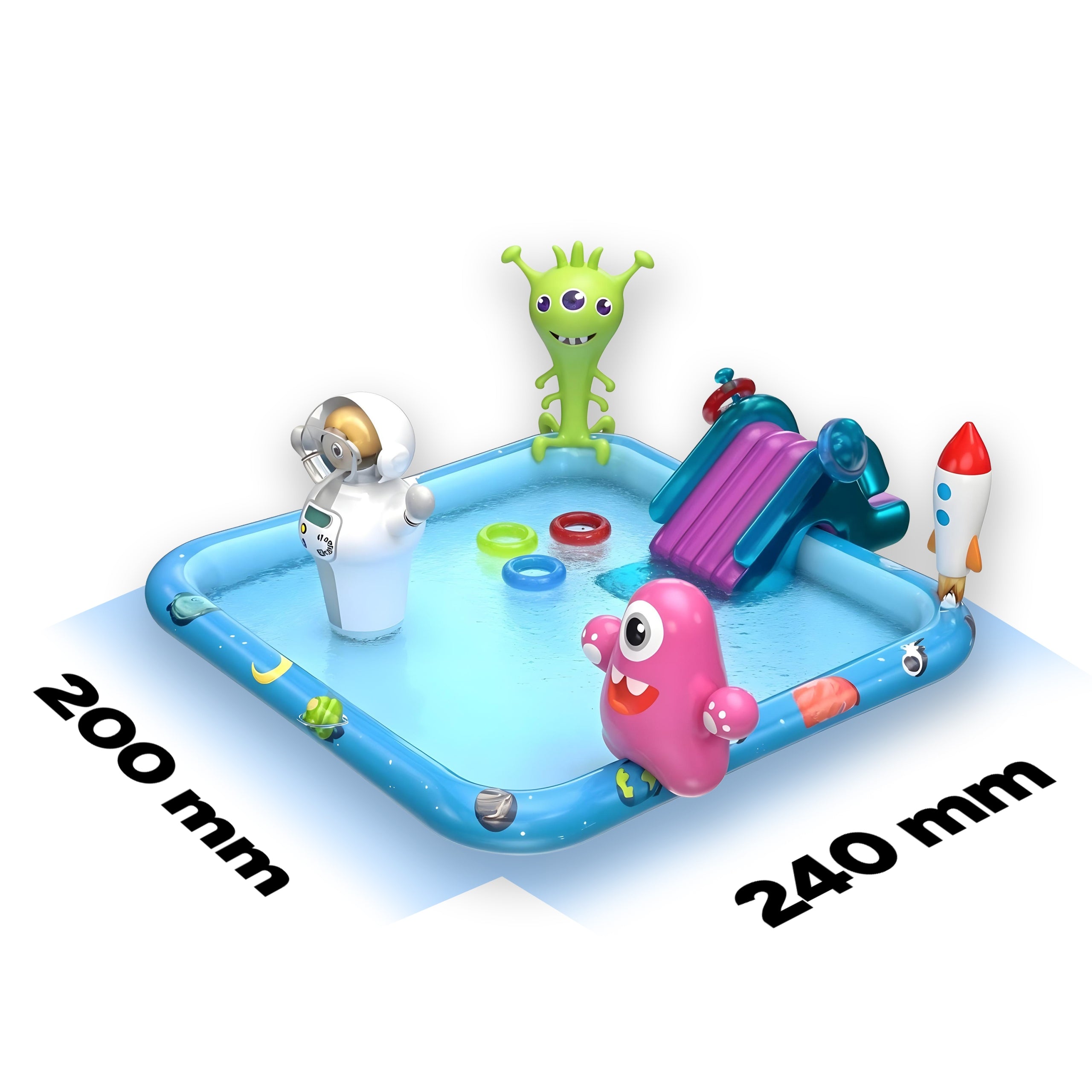 CHILDREN'S GARDEN POOL WITH SHOWER SLIDE WATER PARK RECTANGULAR Volume 280 l