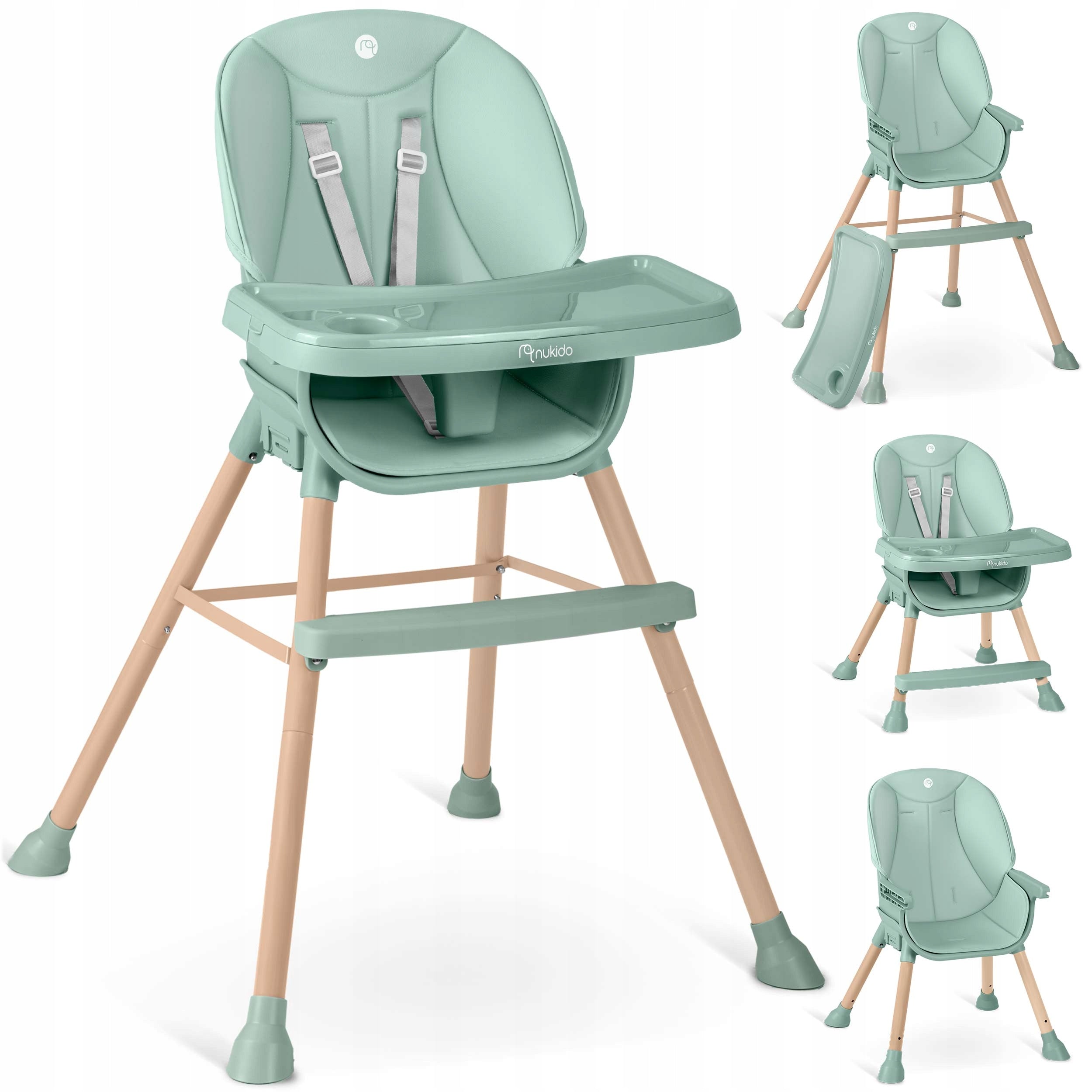 CHILDREN'S HIGH CHAIR ADJUSTABLE MULTIFUNCTIONAL WITH TRAY 3in1