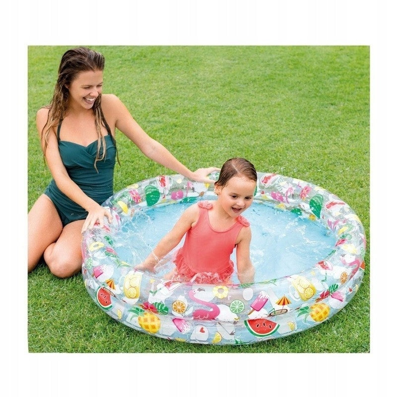 CHILDREN'S INFLATABLE GARDEN POOL SET + BALL + SWIMMING WHEEL INTEX Brand Intex