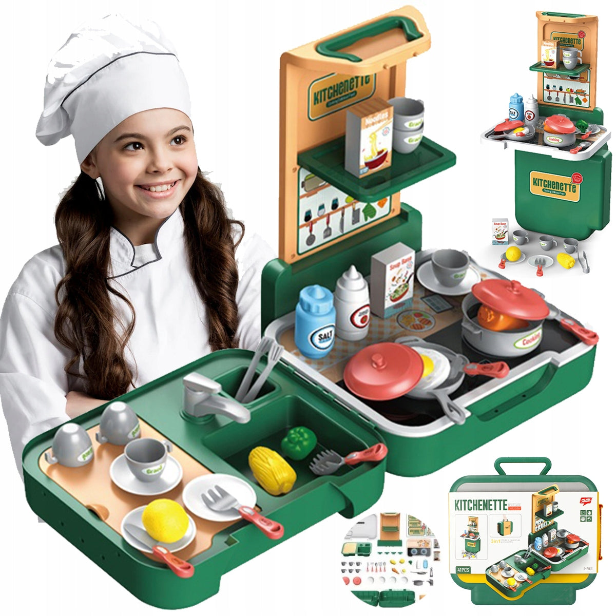 CHILDREN'S KITCHEN 3in1 KITCHEN SET SUITCASE Fun to cook Brand Stator