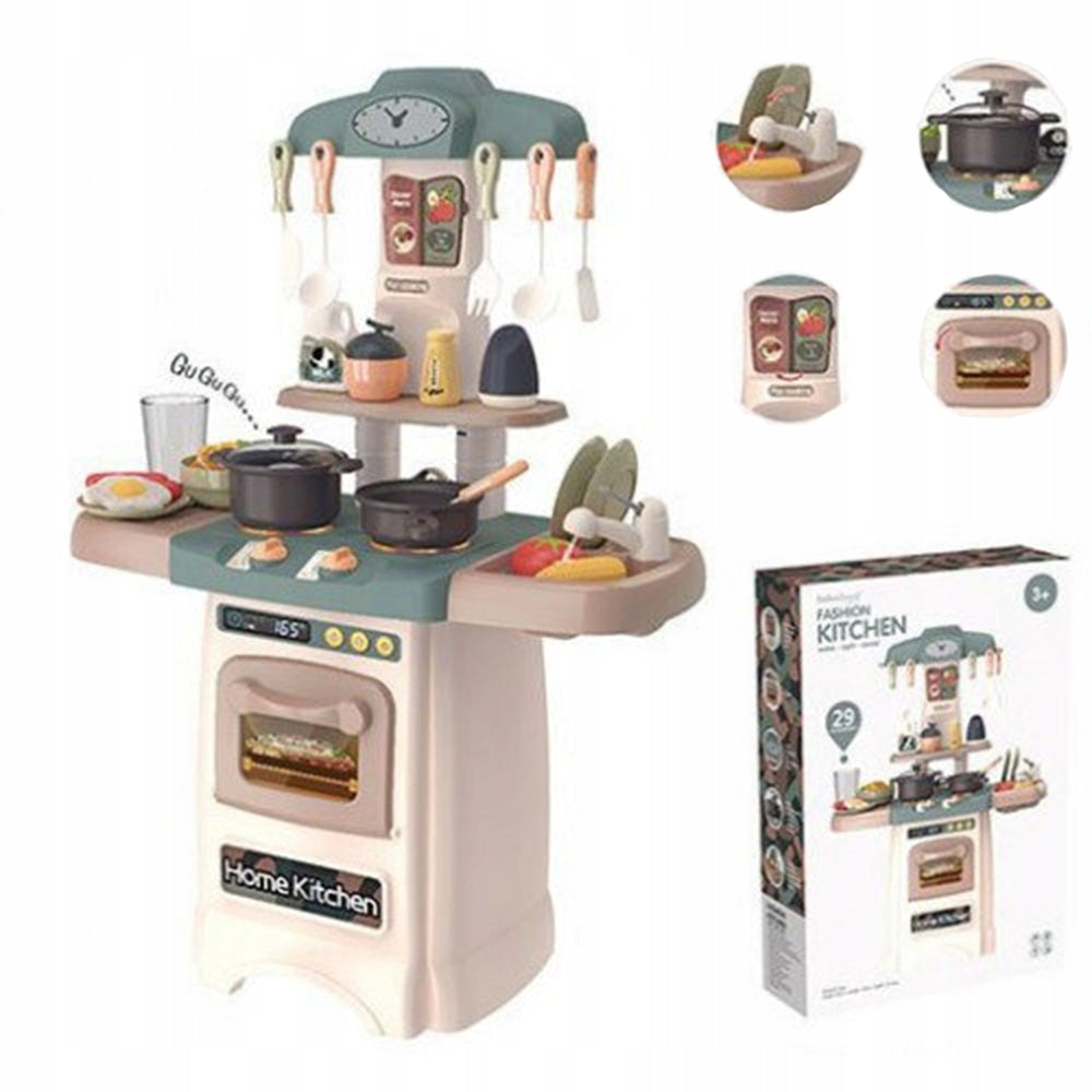 CHILDREN'S KITCHEN INTERACTIVE FAUCET COUPLE BURNERS SET + 29 ACCESSORIES Packaging status original