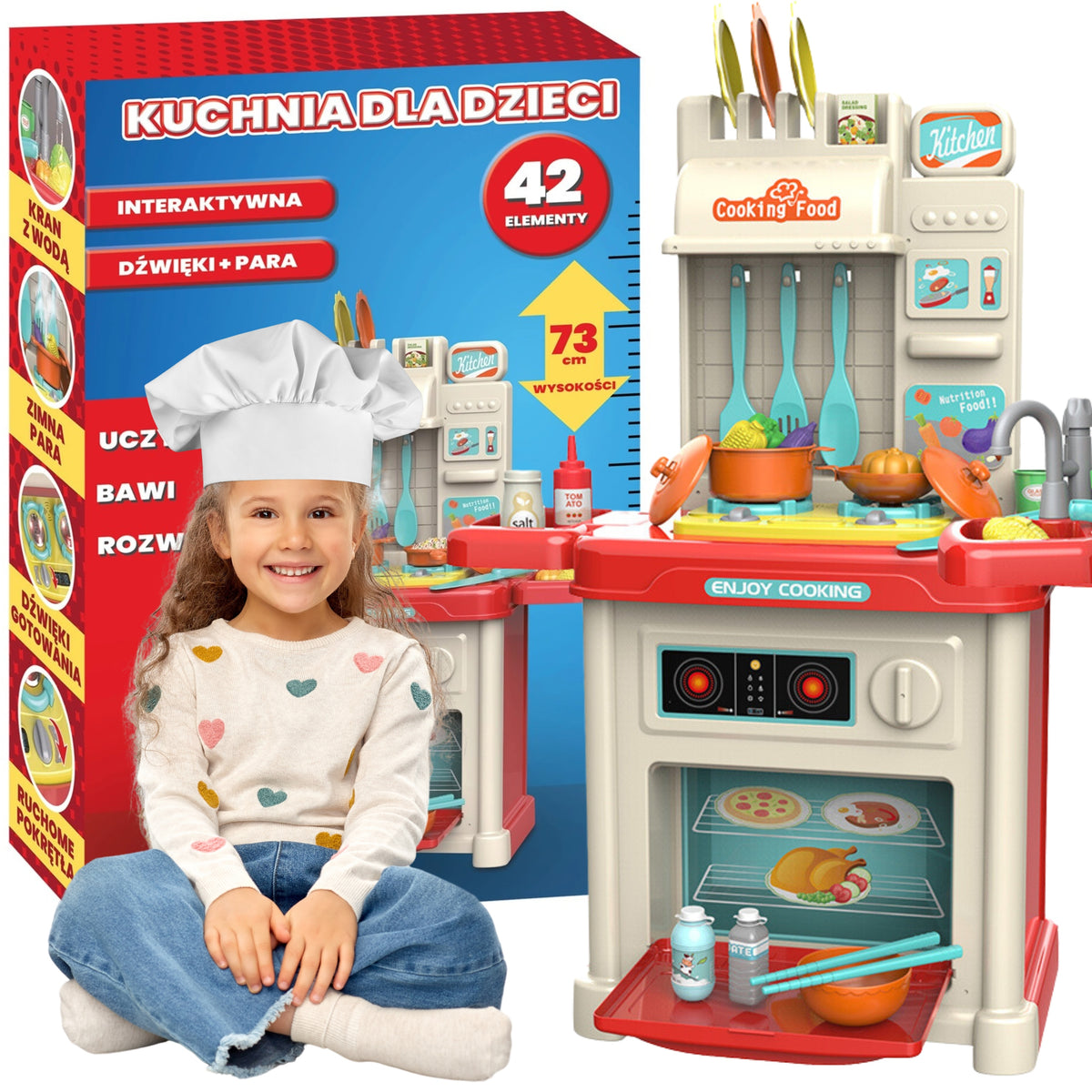 CHILDREN'S KITCHEN INTERACTIVE SET TAP POTS + AKCESORIA WATER PAIR XL