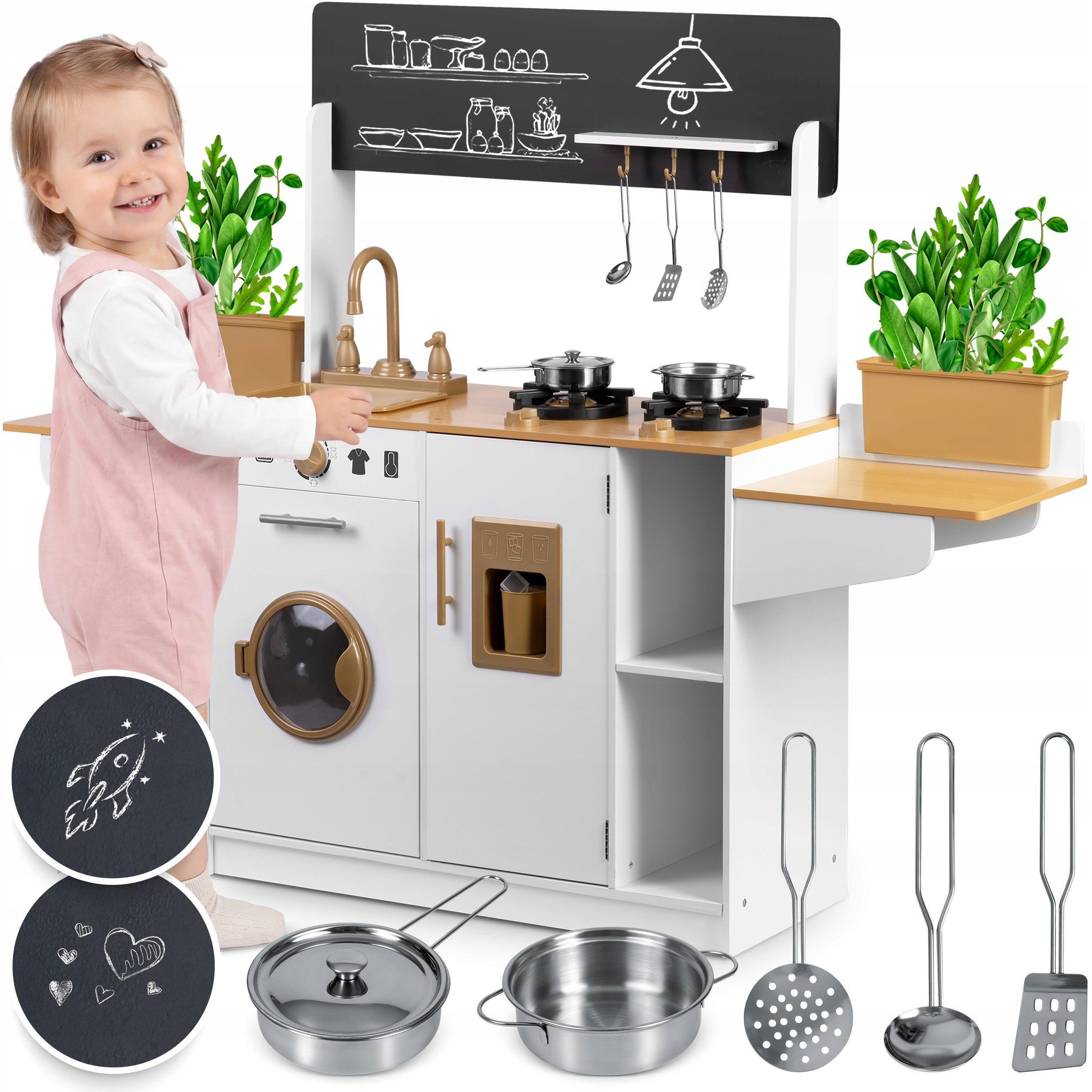 CHILDREN'S KITCHEN WOODEN SET LARGE KITCHEN XXL + ACCESSORIES POTS
