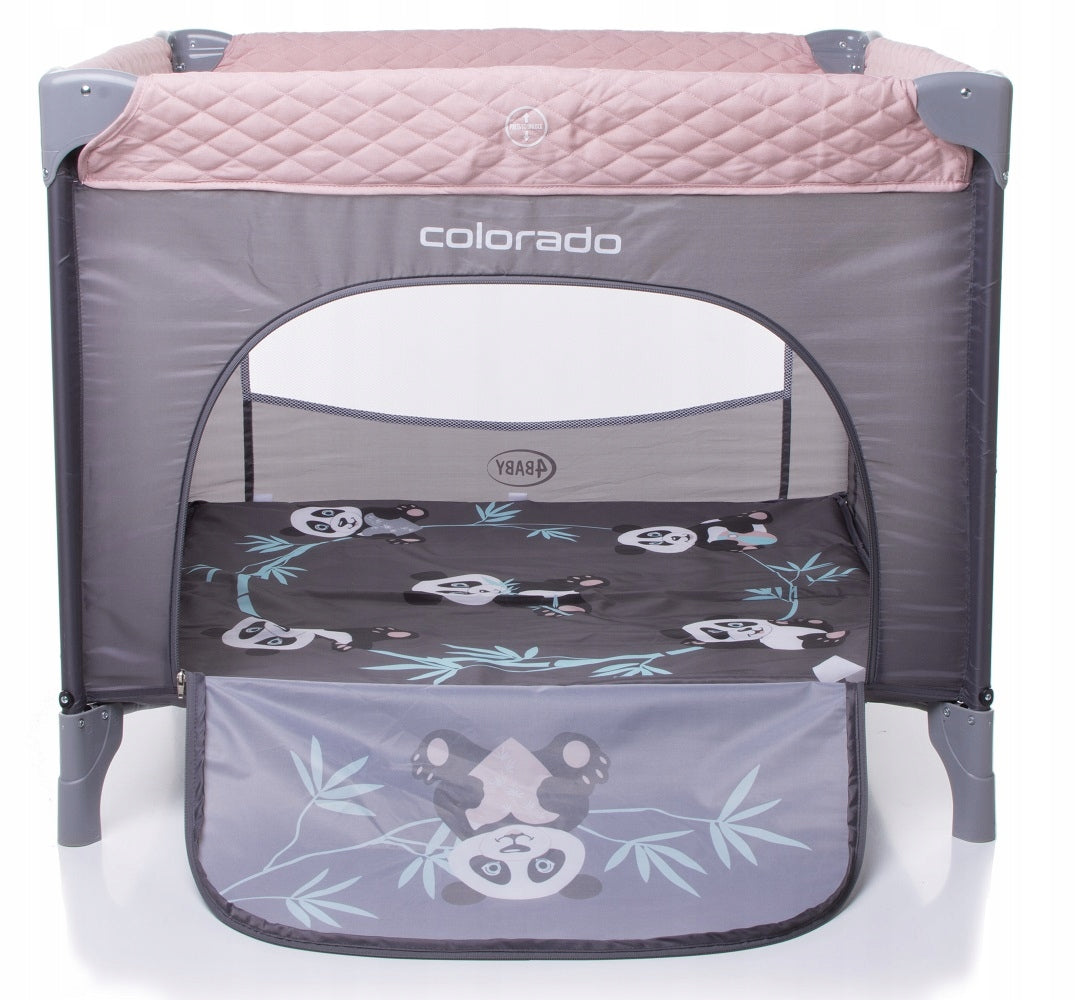 CHILDREN'S PLAYPEN 4BABY COLORADO PINK 93x93 cm SAFE FOLDING BAG Brand 4BABY
