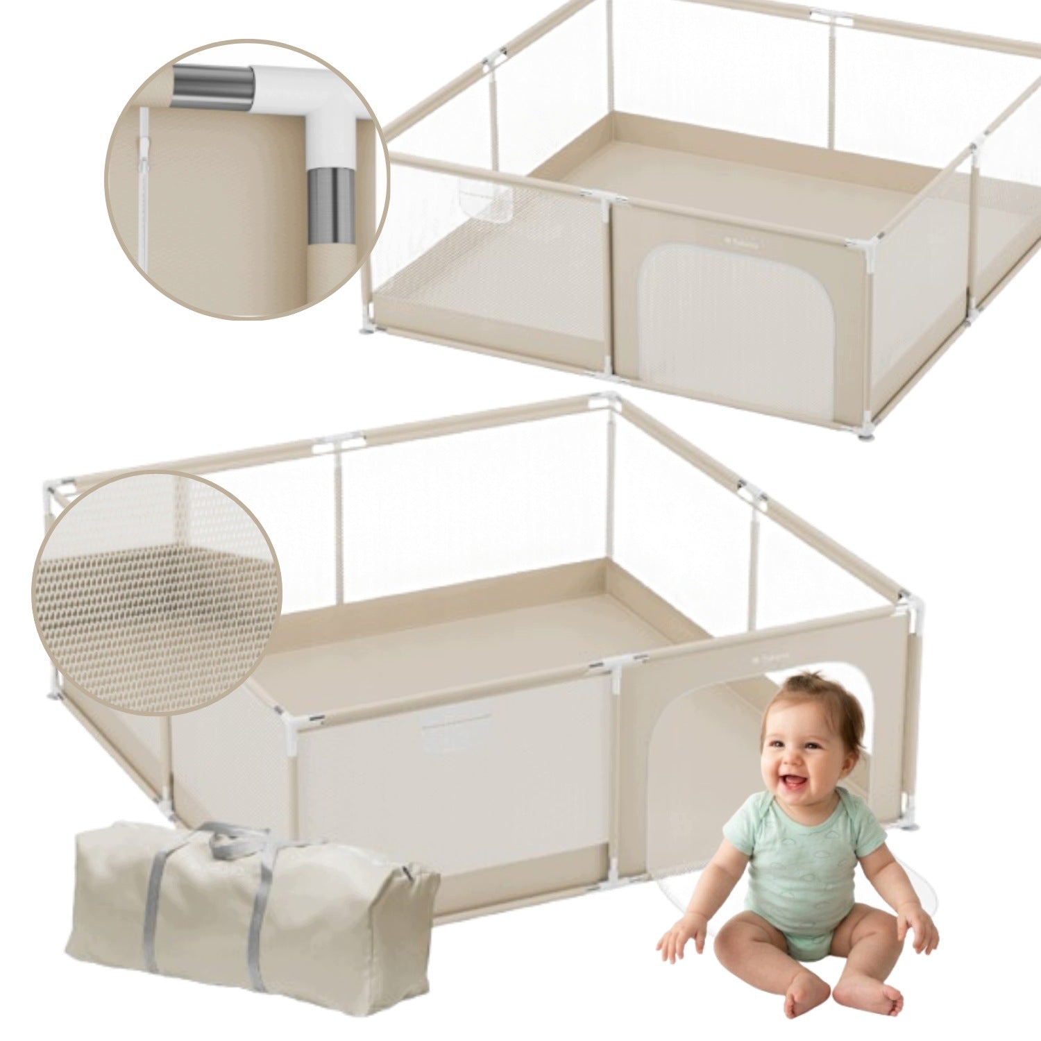 CHILDREN'S PLAYPEN FOLDED DRY HOME POOL SQUARE TOYS LARGE 180x200 cm