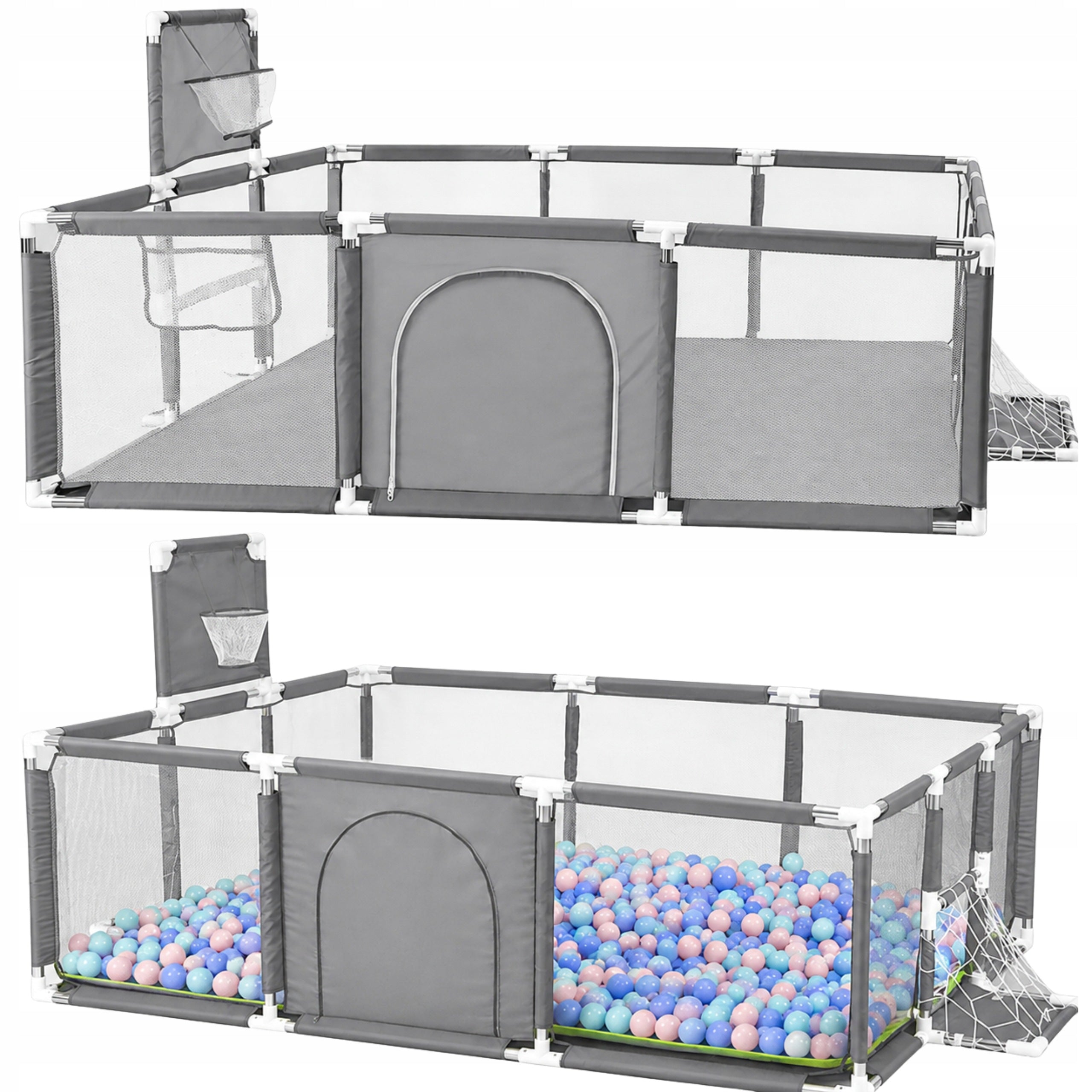 CHILDREN'S PLAYPEN SQUARE TOYS DRY POOL FOR CHILDREN LARGE SET STEEL TUBES