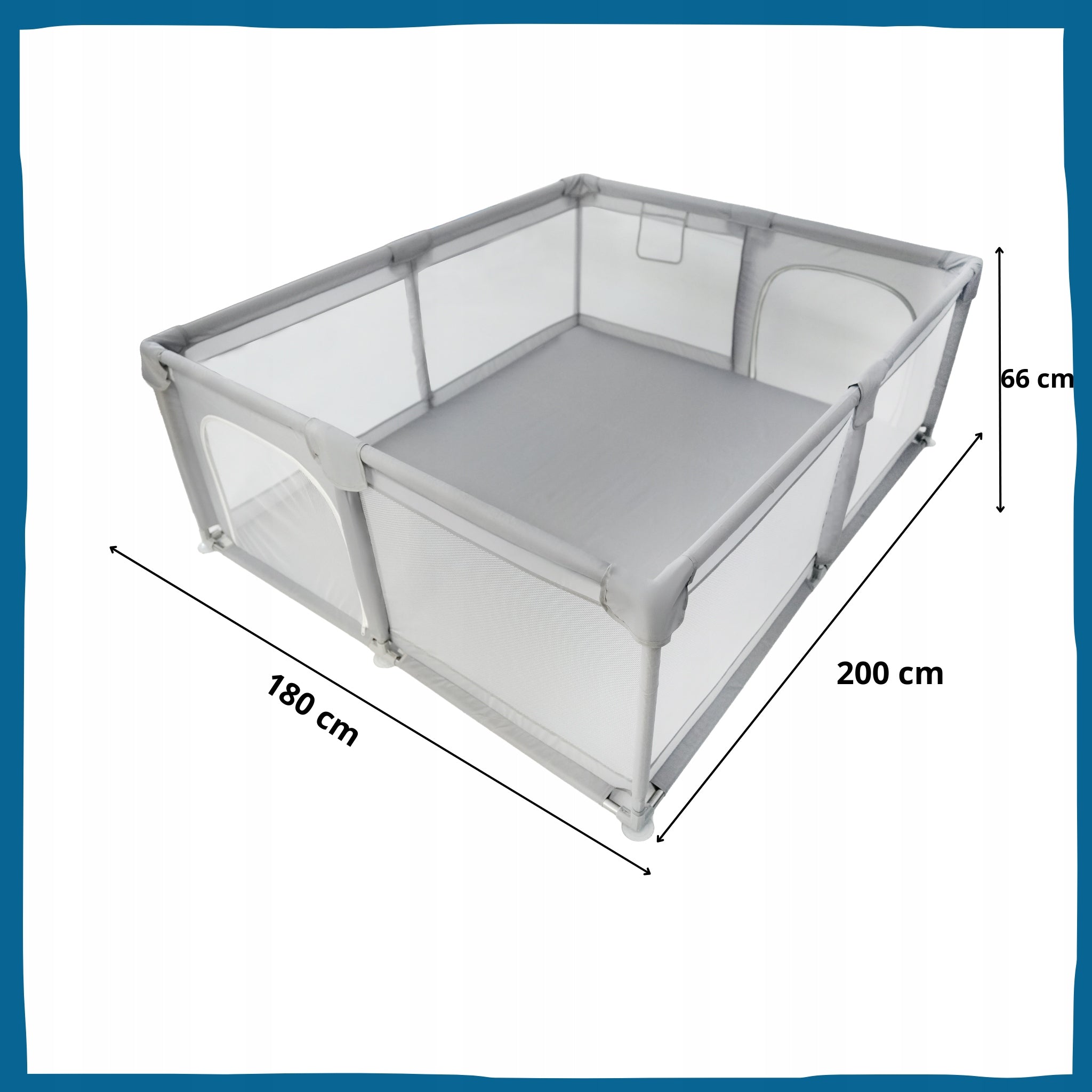 CHILDREN'S PLAYPEN XXL 180X200 SQUARE TOYS FOR CHILDREN + BALLS + BAG Manufacturer code 1597 składany turystyczny pokrowiec