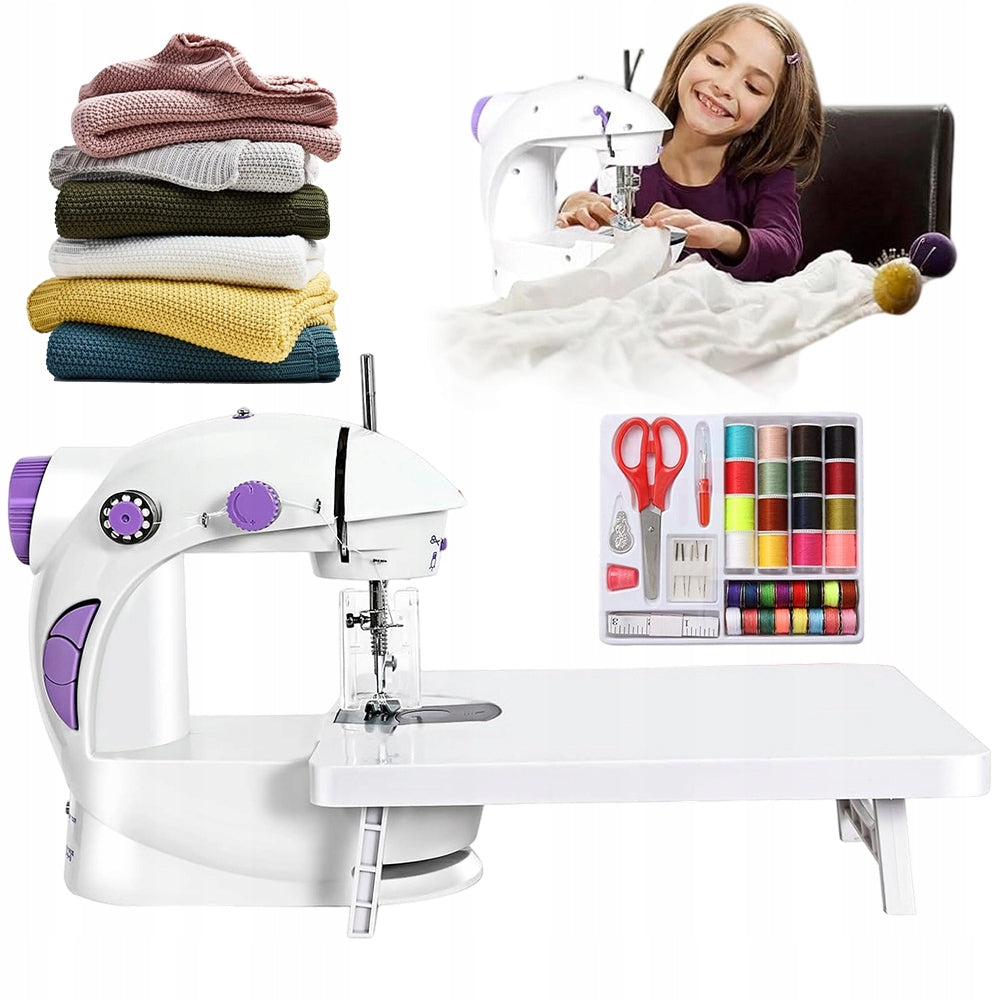 CHILDREN'S SEWING MACHINE REAL WITH ACCESSORIES PORTABLE LIGHTING