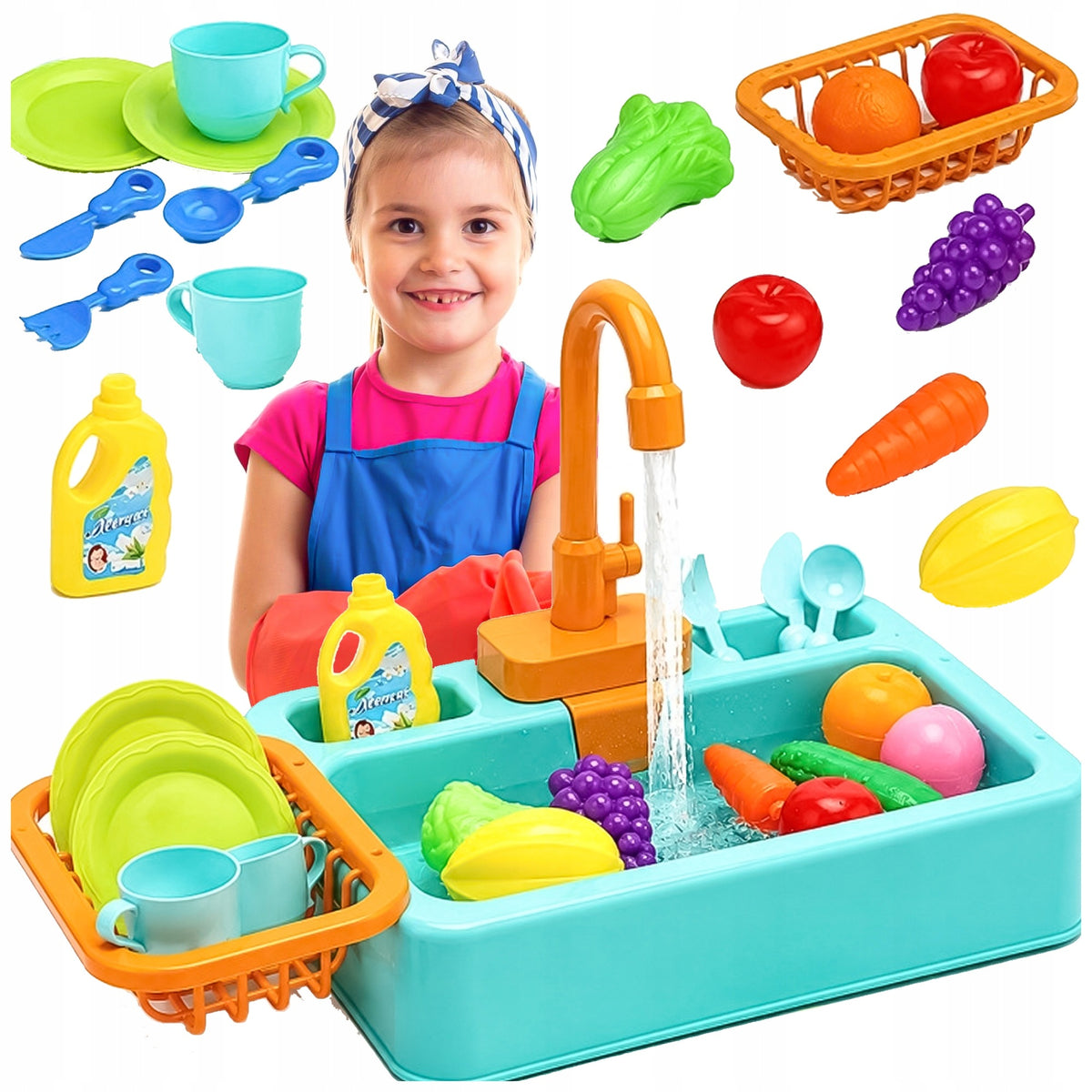 CHILDREN'S SINK DISHWASHING SINK WITH WATER FLOW INTERACTIVE