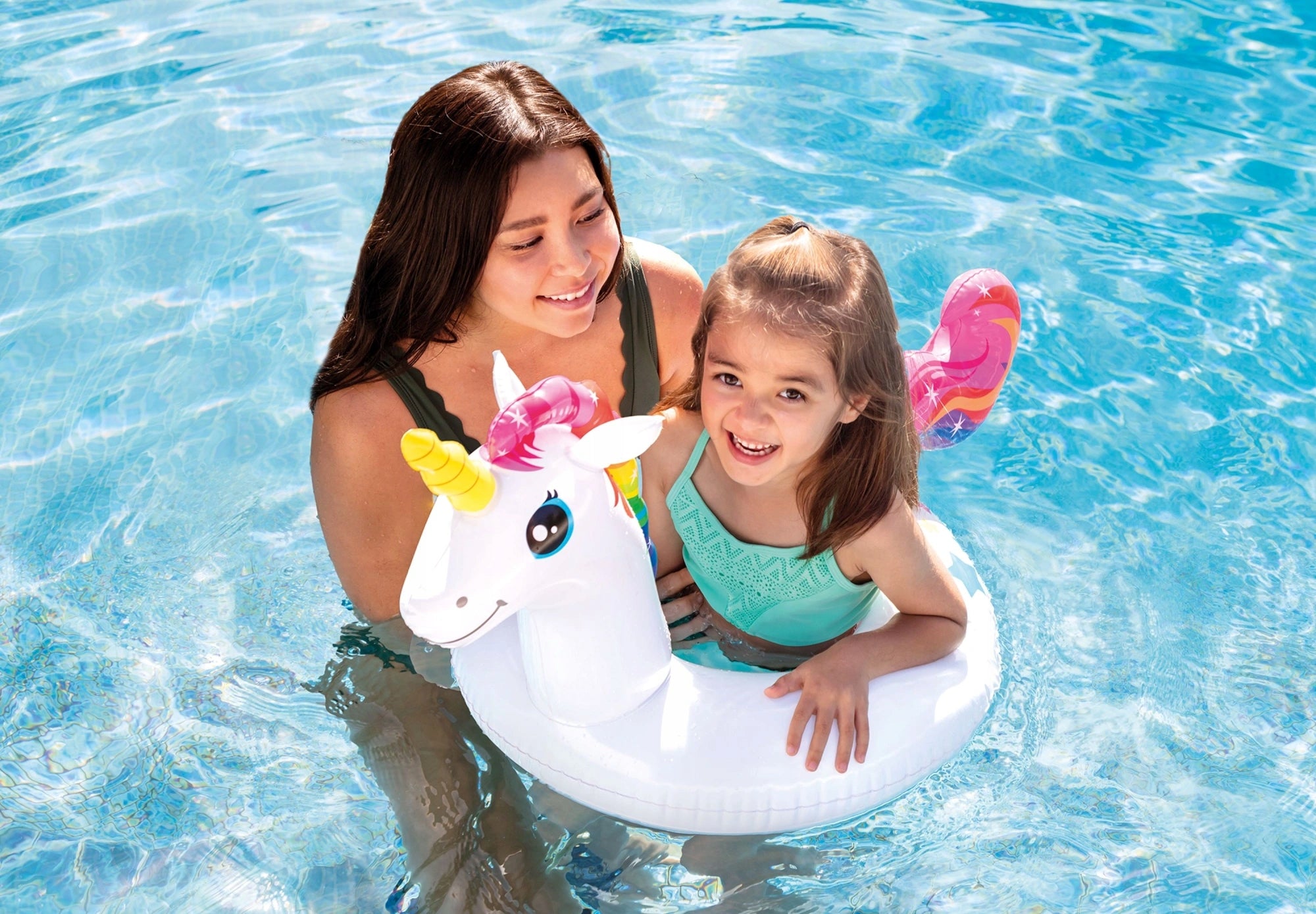 CHILDREN'S SWIMMING WHEEL INFLATABLE UNICORN GIRAFFE PEACOCK INTEX 58CM Packaging status original