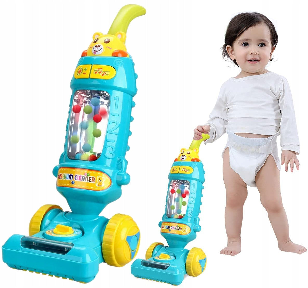 CHILDREN'S VACUUM CLEANER VERTICAL INTERACTIVE Spin Balls SOUNDS Light Brand Stator