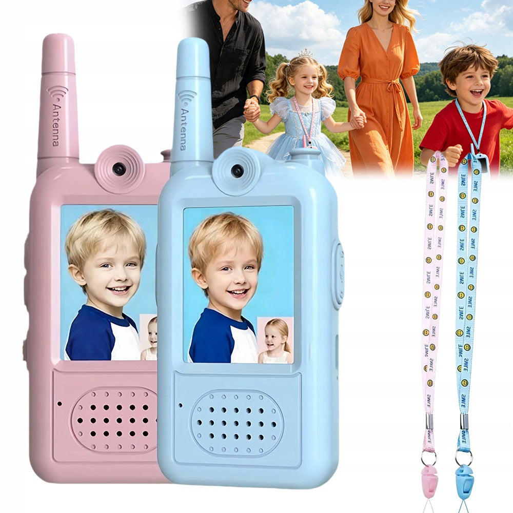 CHILDREN'S VIDEO WALKIE-TALKIES 2PCS WITH WALKIE TALKIE CAMERA PINK BLUE