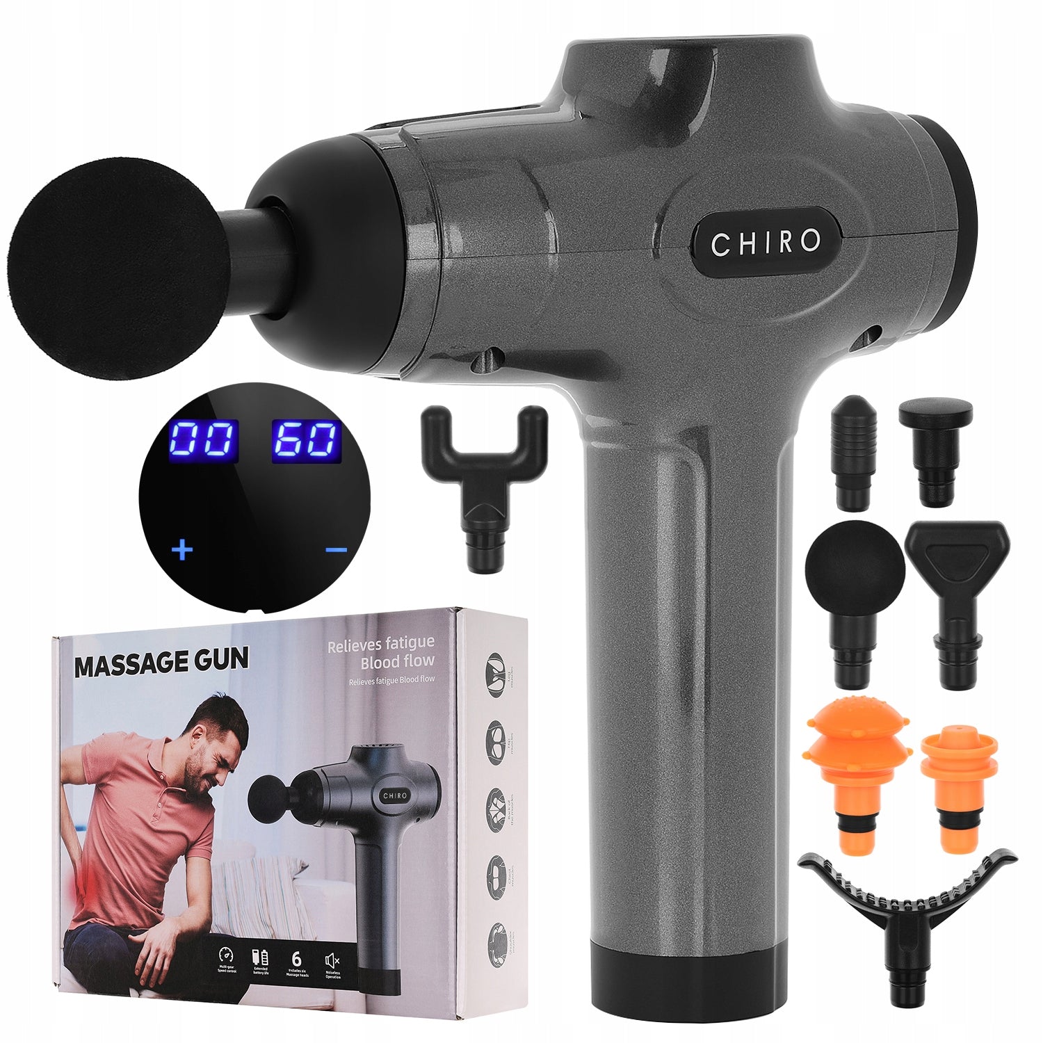 CHIRO Massage Gun Powerful Vibration Massager SET XXL Gun