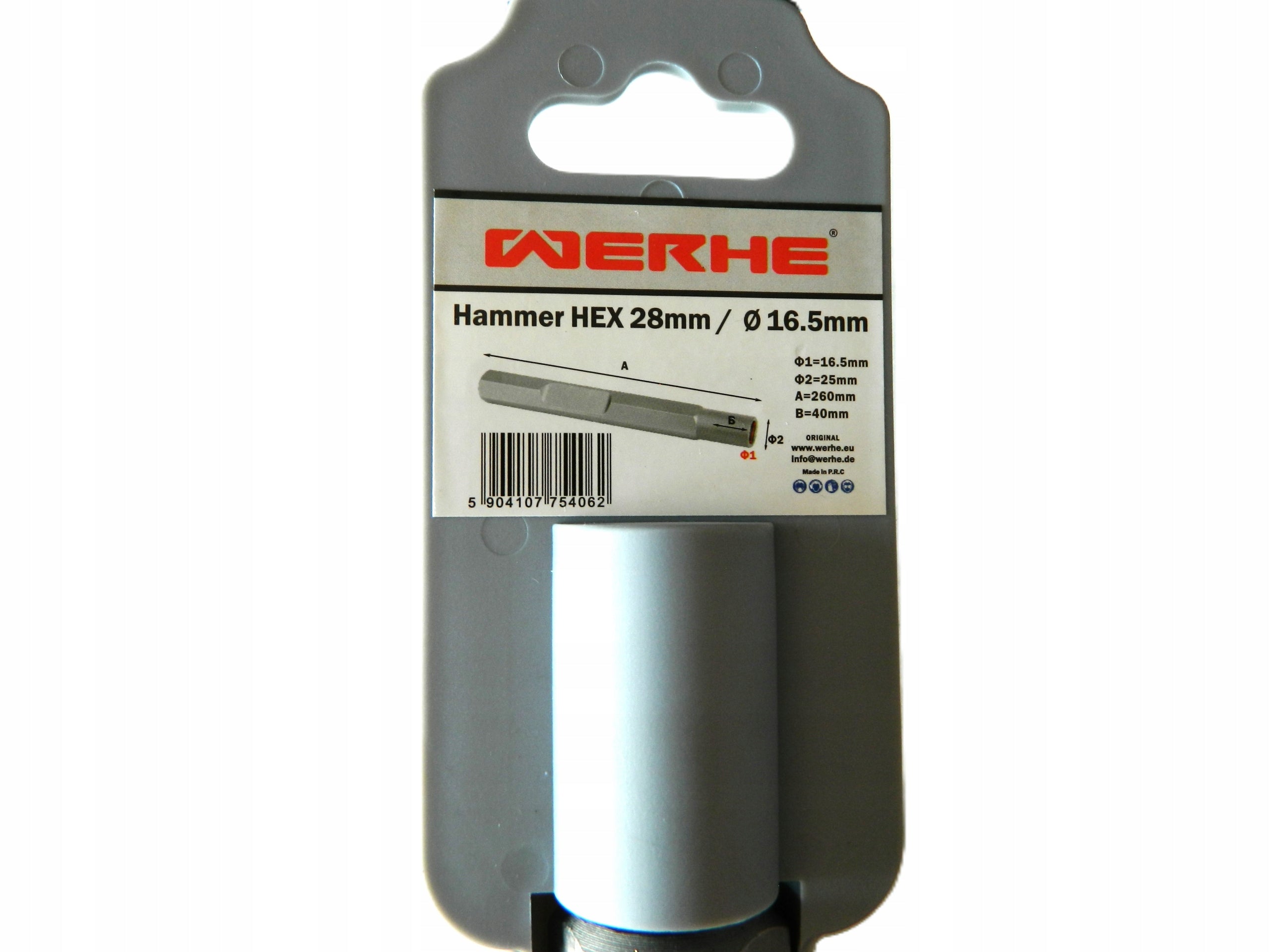 CHISEL BEATER GROUND HAMMER 16,5MM HEX 28MM-WERHE Manufacturer code 0264