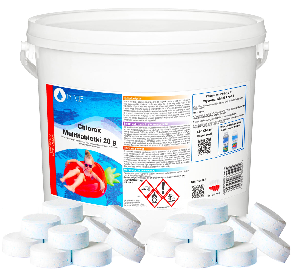 CHLORINE FOR JACUZZI SPA POOL TABLETS 20g MULTIFUNCTIONAL POOL CHEMICALS 3KG