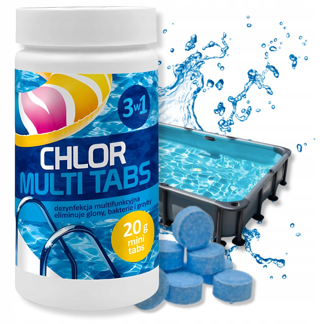 CHLORINE FOR SWIMMING POOL JACUZZI GAMIX MULTI TABLETS 1KG 50X 20G POOL CHEMISTRY
