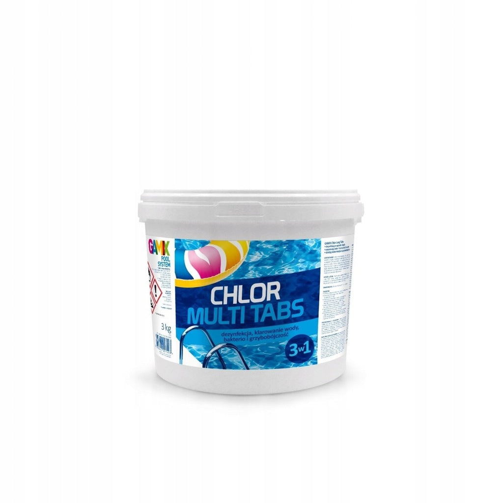 CHLORINE FOR SWIMMING POOL JACUZZI GAMIX MULTI TABLETS 3KG 15X 200G POOL CHEMISTRY Brand Gamix