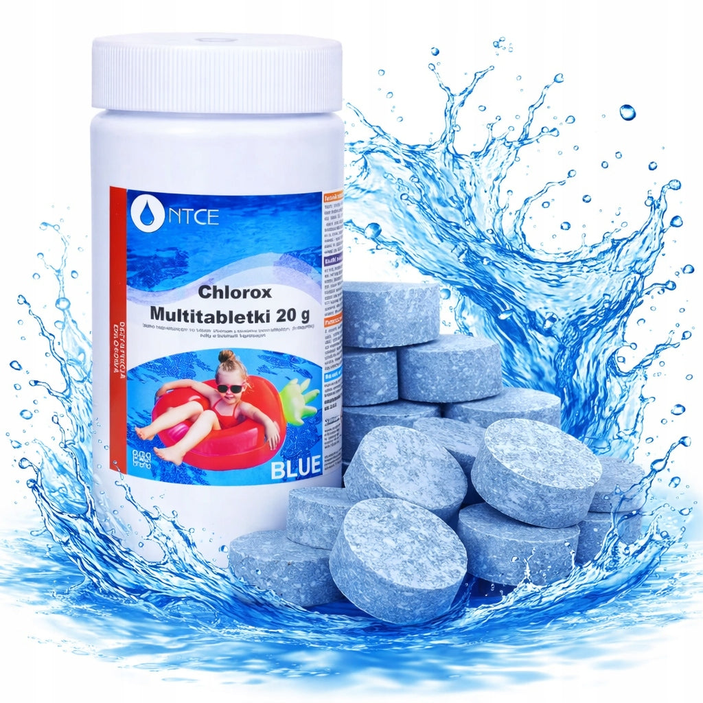 CHLORINE MULTIFUNCTIONAL Tablets for Swimming Pool 1kg 50x 20g JACUZZI CHEMISTRY POOL Packaging status original