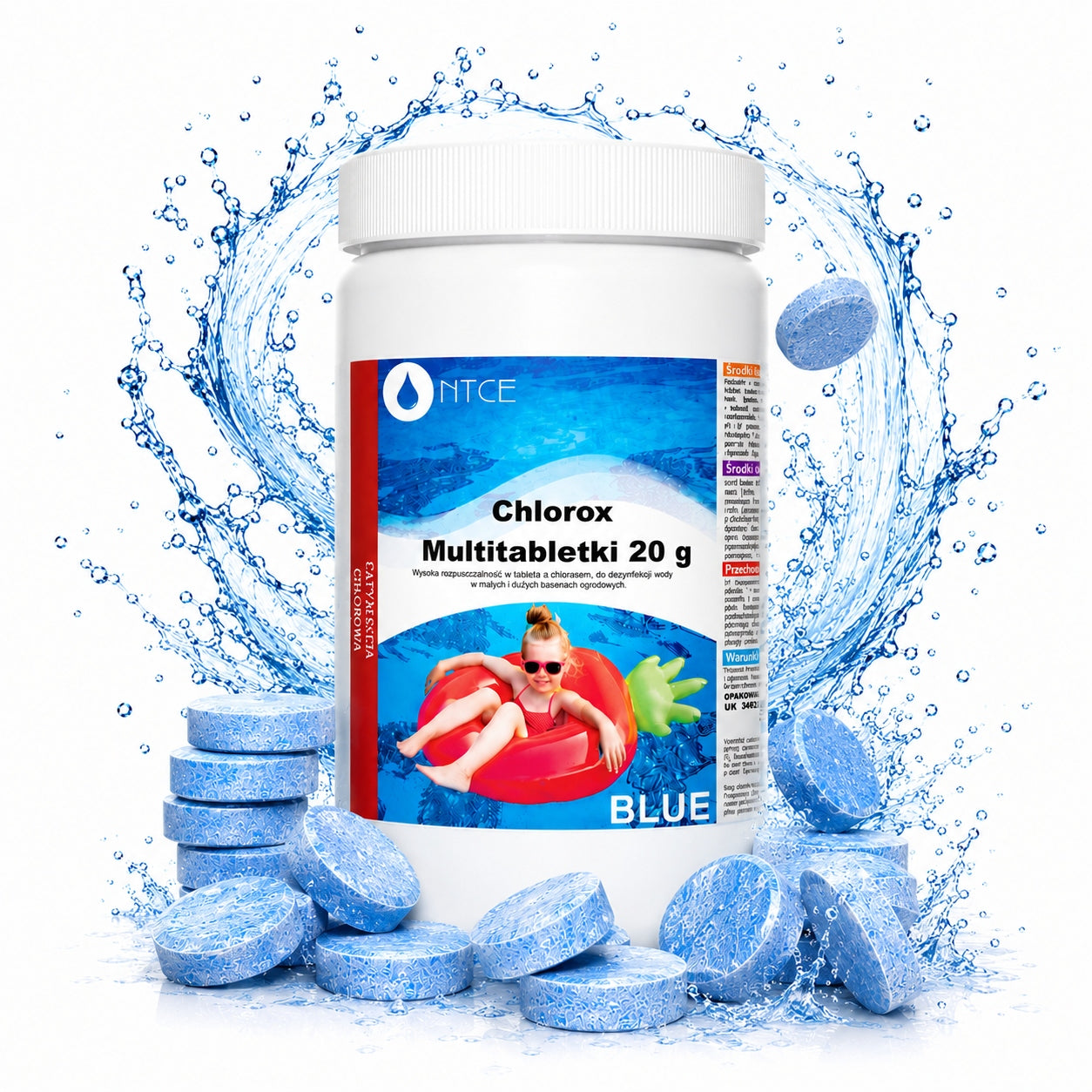 CHLORINE MULTIFUNCTIONAL Tablets for Swimming Pool 1kg 50x 20g JACUZZI CHEMISTRY POOL