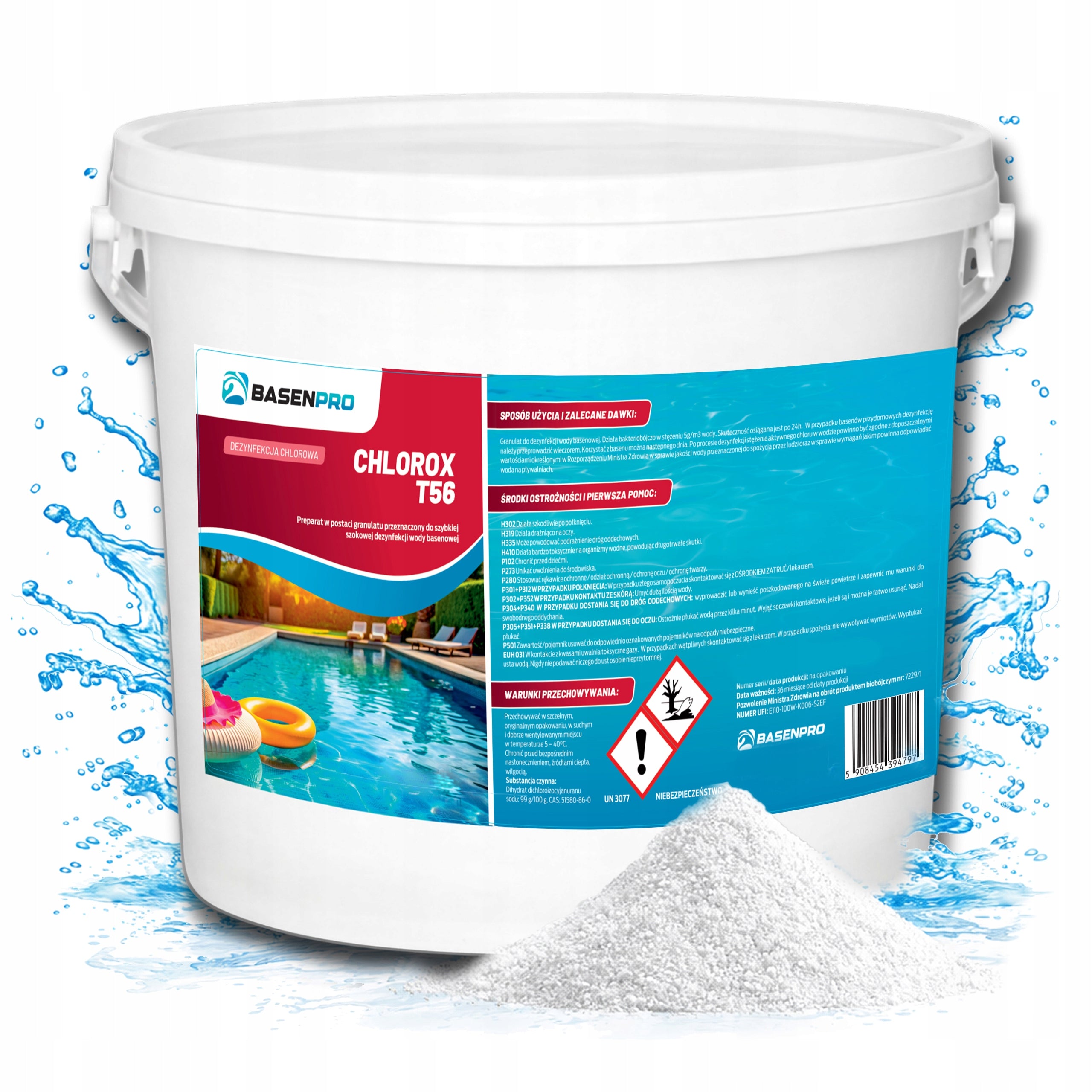 CHLORINE POOL SHOCK GRANULES POOL CHEMISTRY POOL DISPENSION 5KG