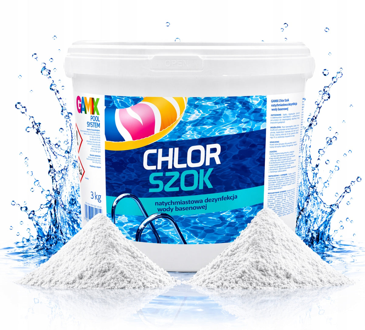 CHLORINE SHOCK 3kg for Pool Removes Green Water Quick Effect