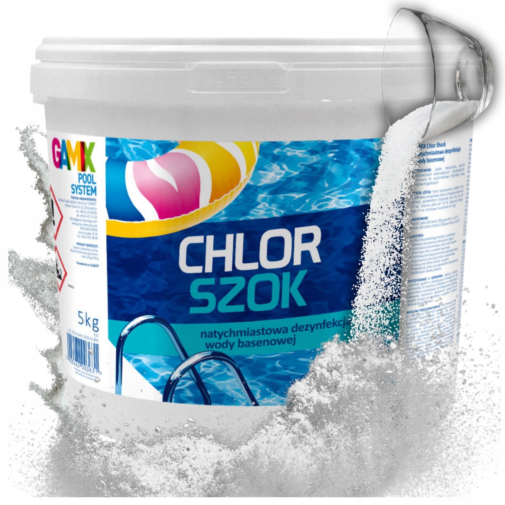 CHLORINE SHOCK 5KG POOL CHEMISTRY WATER DISINFECTION GRANULES GAMIX + GUIDE Brand Gamix