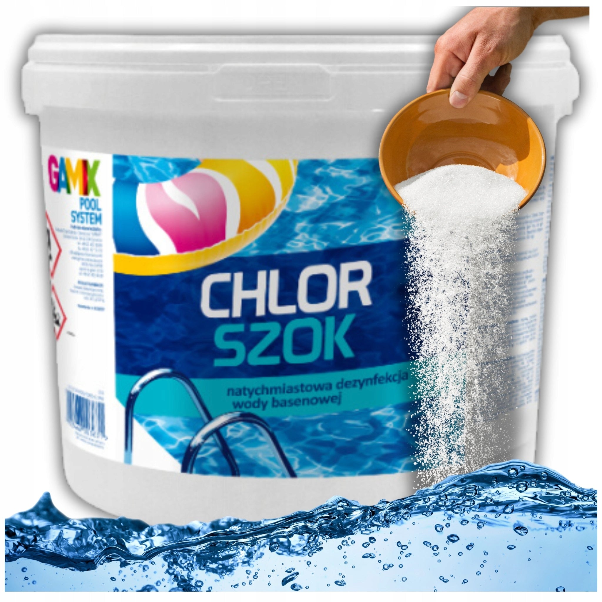 CHLORINE SHOCK 5KG POOL CHEMISTRY WATER DISINFECTION GRANULES GAMIX + GUIDE Kind chlorine