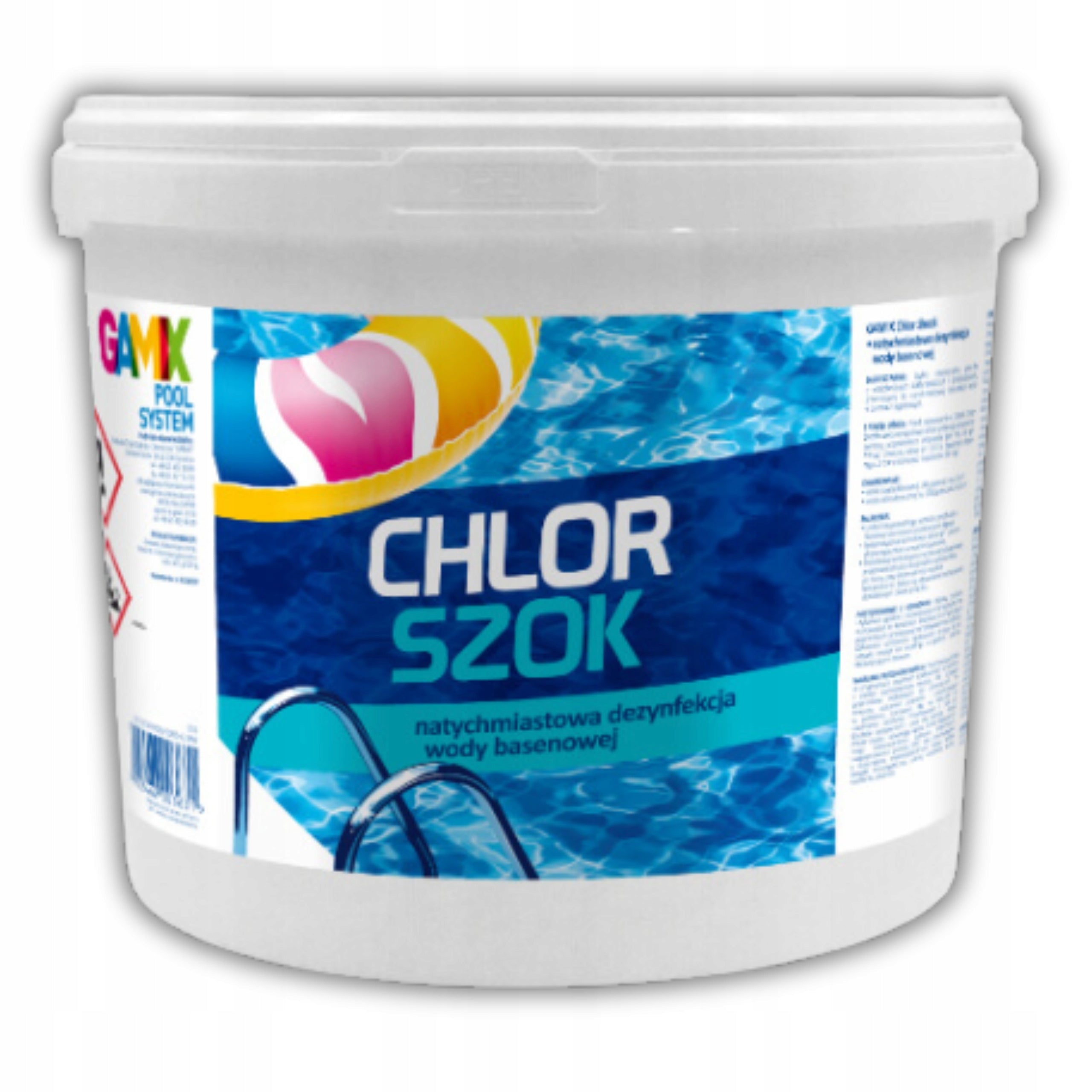 CHLORINE SHOCK 5KG POOL CHEMISTRY WATER DISINFECTION GRANULES GAMIX + GUIDE Volume 5 l