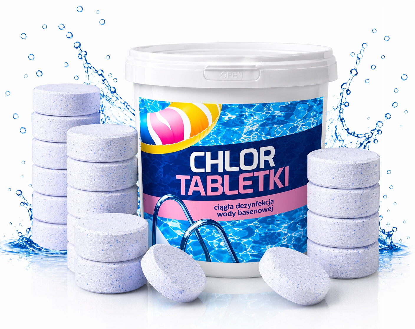 CHLORINE TABLETS 200g 3kg for Swimming Pool Permanent Water Disinfection
