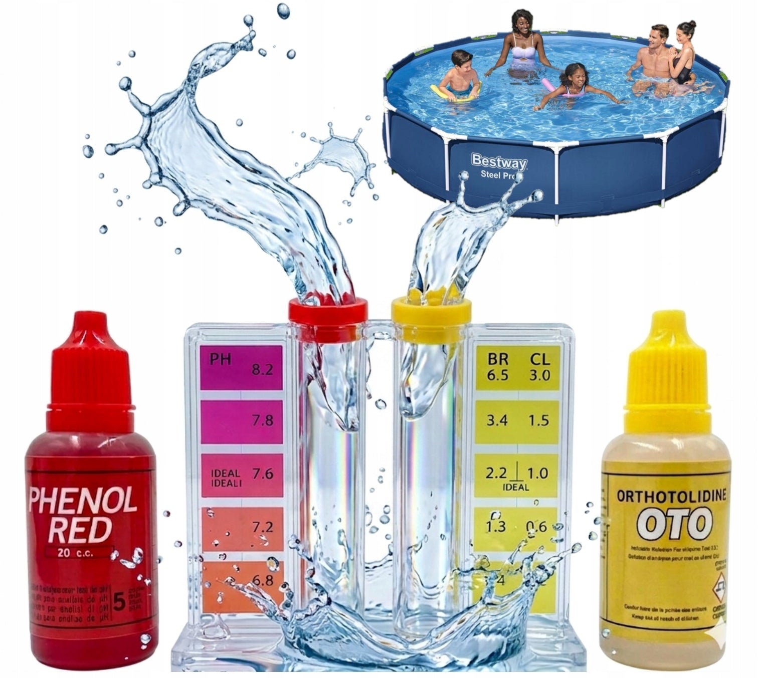 CHLORINE WATER DROPLET TESTER PH IN POOL METER FOR SWIMMING POOL JACUZZI SPA PL