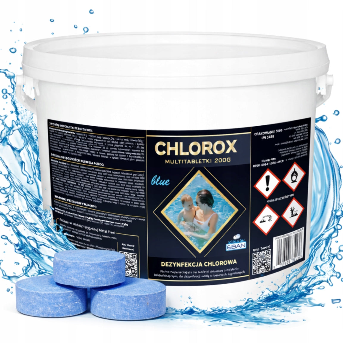 CHLOROX MULTITABLETS 200G BLUE 5KG CHLORINE TABLETS FOR SWIMMING POOL CHEMISTRY POOL