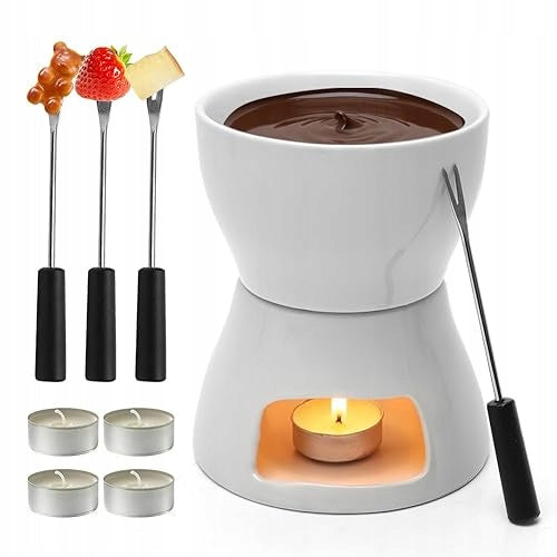 CHOCOLATE FONDUE SET CERAMIC 400ML FOR COUPLE ROMANTIC DINNER