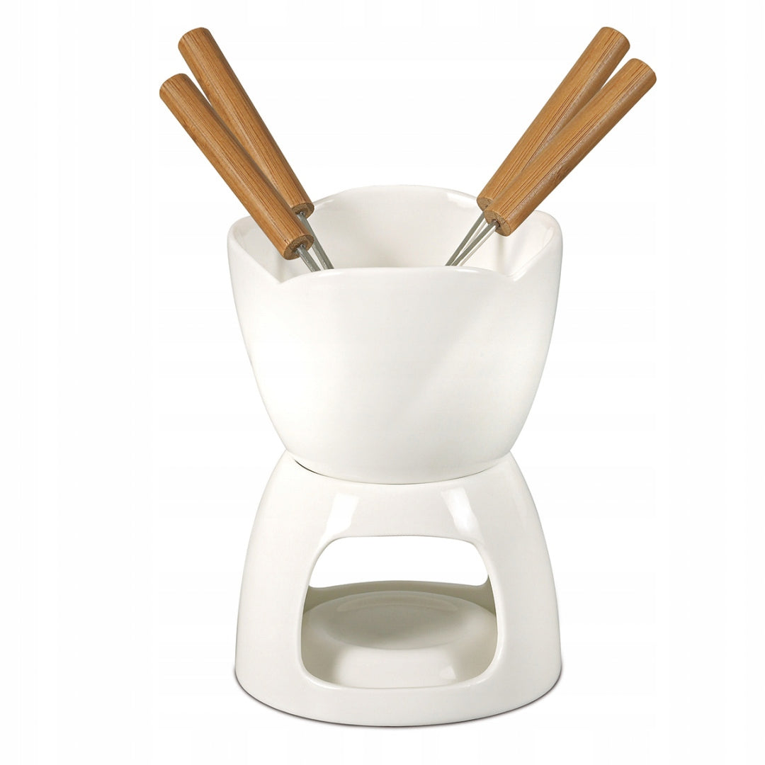 CHOCOLATE FONDUE SET + FORKS BANQUET BIANCA