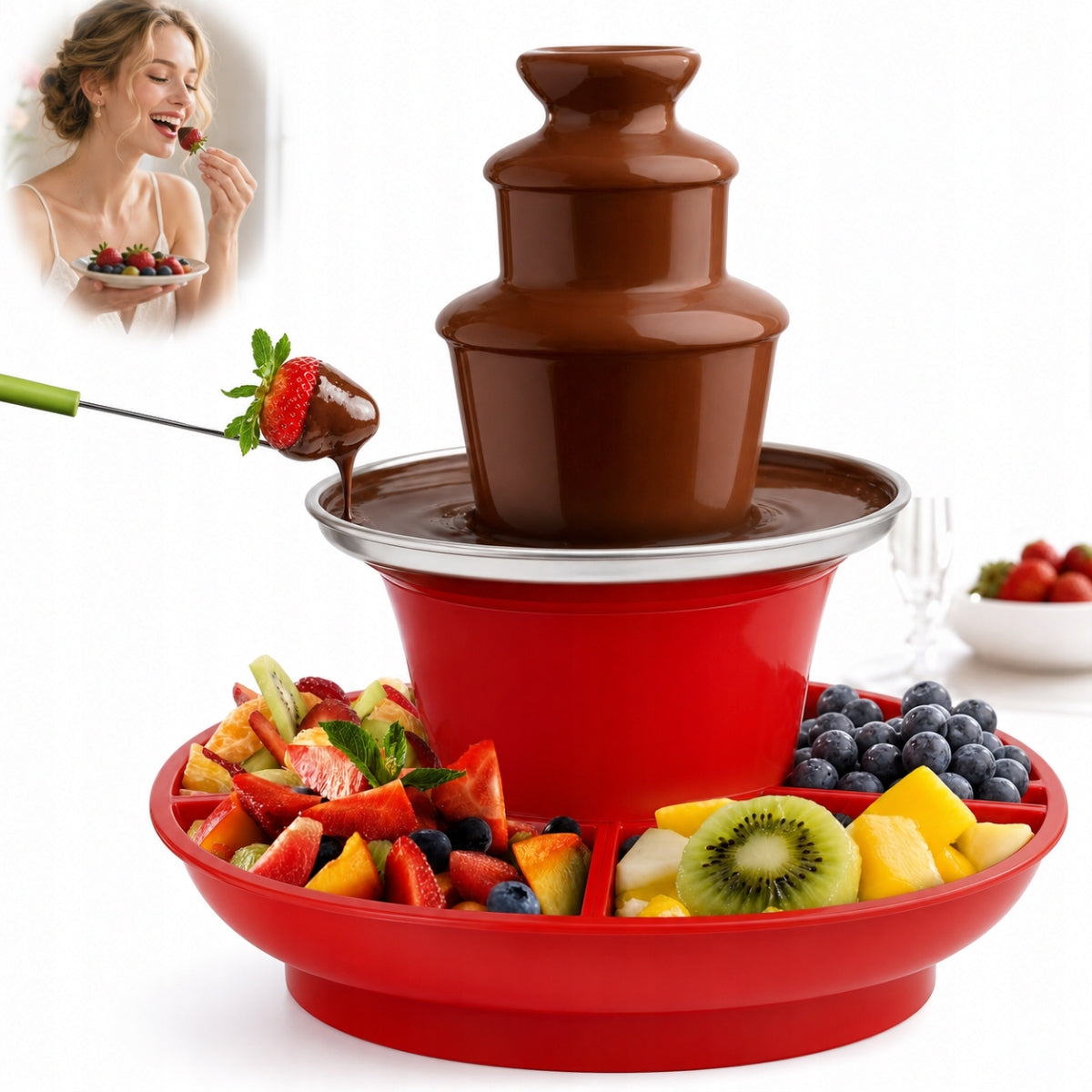 CHOCOLATE FOUNTAIN 3 LEVELS 0,35L FONDUE 30W.