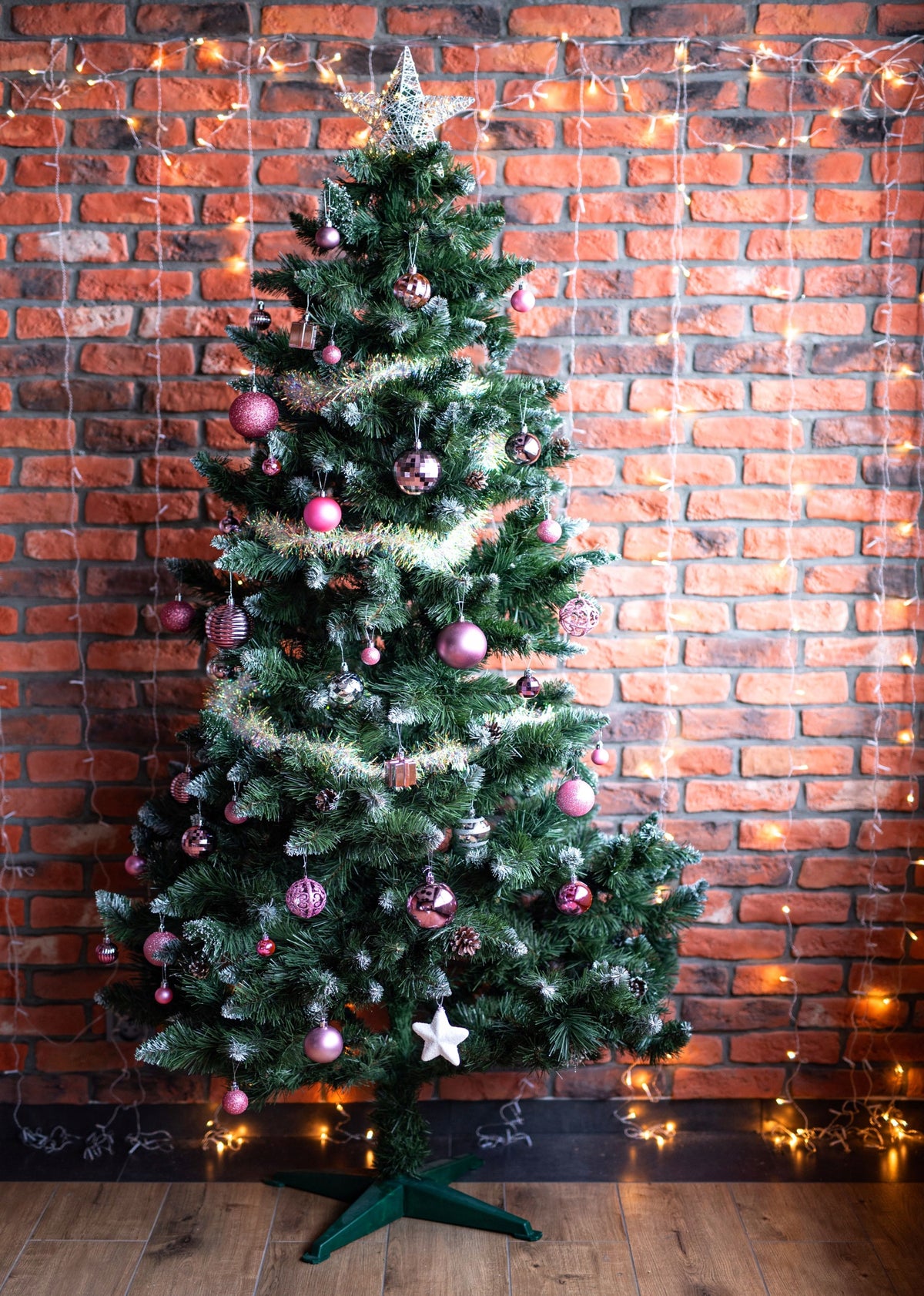 CHRISTMAS BALLS PINK PLASTIC GLITTER FOR CHRISTMAS TREE SET XXL 100 pcs Brand Tutumi